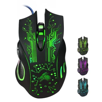 

VODOOL X7 Ergonomic Wired Gaming Mouse 6 Button 5000 DPI LED Backlit USB Optical Computer Mouse Gamer Mice For Desktop Laptop PC