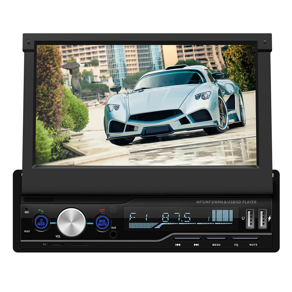 

T100 7 Inch capacitive screen Telescopic Car MP5 Card Machine Car MP4 Player BT Call With MP3 FM Read card U disk Car DVR#P20