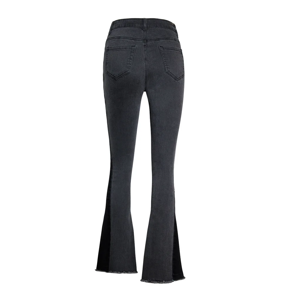 Black Denim Sexy Flared Jeans for Women Wide Leg Plus Size Stretch Push Up Trousers Autumn New Sale Items Free Shiping
