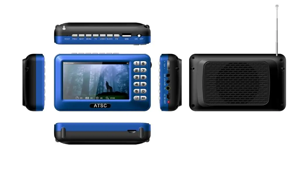 With Gathering Amplifier Radio Player United States Mexico 4.3'' inch ATSC Portable TV