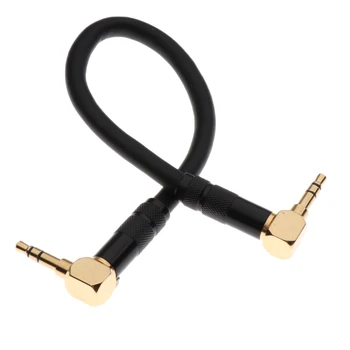 

Right Angle 3.5mm Male to 3.5mm Male 4 Pole Adapter Converter Audio Cable Black