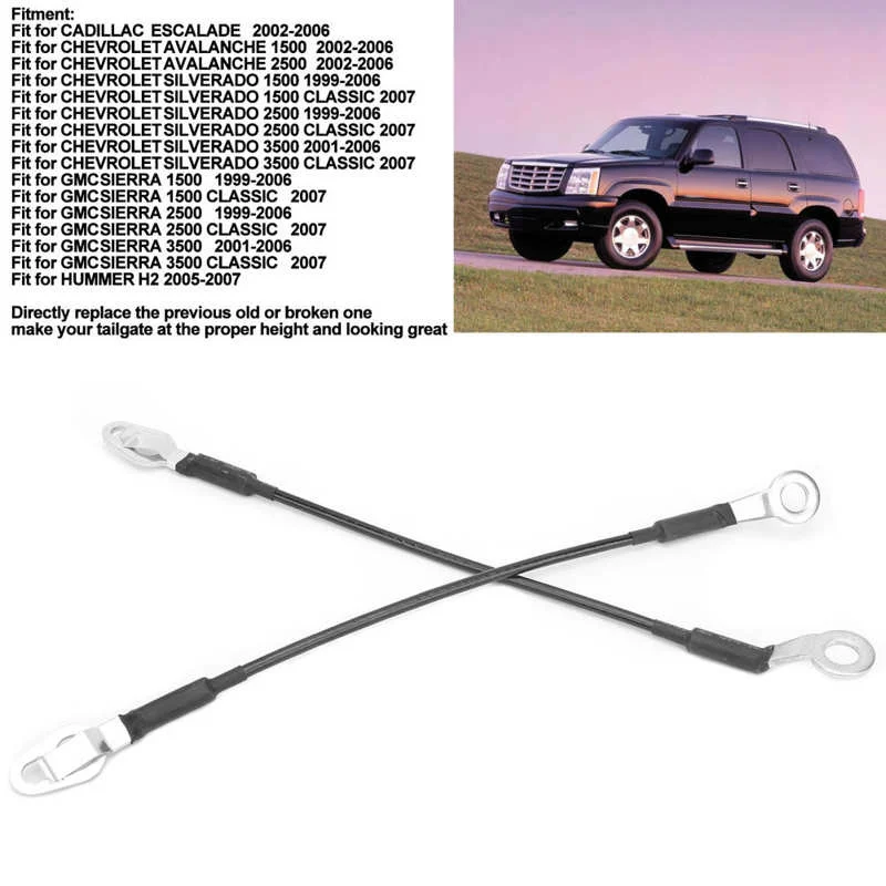 Pair Tailgate Latch Release Cable Right+Left 88980510 Fit for CHEVROLET AVALANCHE/SILVERADO Auto