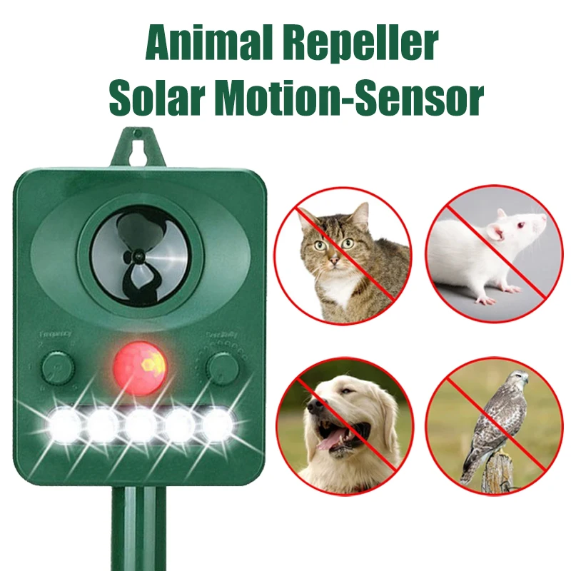 4/3/2/1Pcs Solar Powered Animal Repeller Ultrasonic Repellent Deterrent Dog/Cat/Bird for Outdoor Garden | Дом и сад