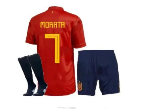 Spanish soccer jerseys PIQUE SERGIO A.INIESTA MORATA KOKE RAMOS ASENSIO SILVA ISCO adult kit+ socks jersey - Color: shirt