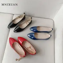 MNIXUAN в Корейском стиле женская обувь Для женщин классические удобные балетки, туфли без каблука, обувь деловая обувь без шнуровки с постепенным увеличением красные туфли большого размера плюс 10