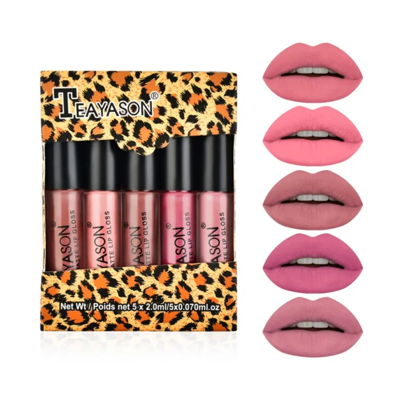 5pcs/set Liquid Lipstick Lip Gloss Professional Makeup Matte Lipstick Lip Kit Long Lasting Lips Gloss New 5pcs/set Liquid Lipstick Lip Gloss Professional Makeup Matte Lipstick Lip Kit Long Lasting Lips Gloss New