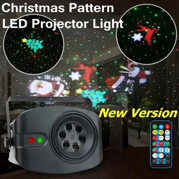 

New Christmas Pattern Laser Projection Lamp LED Disco DJ Projector Light Voice Control for Stage Party Kid Bedroom Decoration