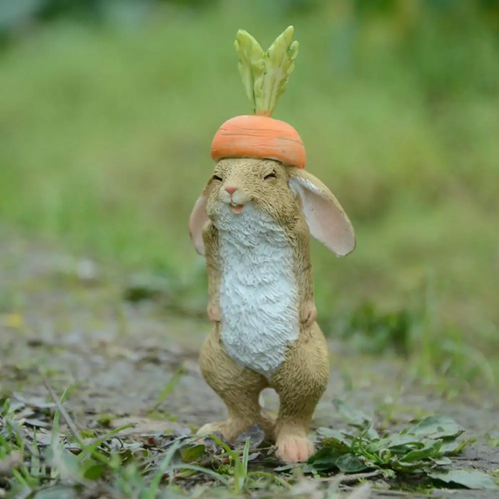 Everyday Collection Easter Decorations for Home Cute Rabbit Figurines Miniature Tabletop Ornaments Fairy Garden Thanksgiving Ornament Crafts Miniature Figurines Rabbit Ornaments