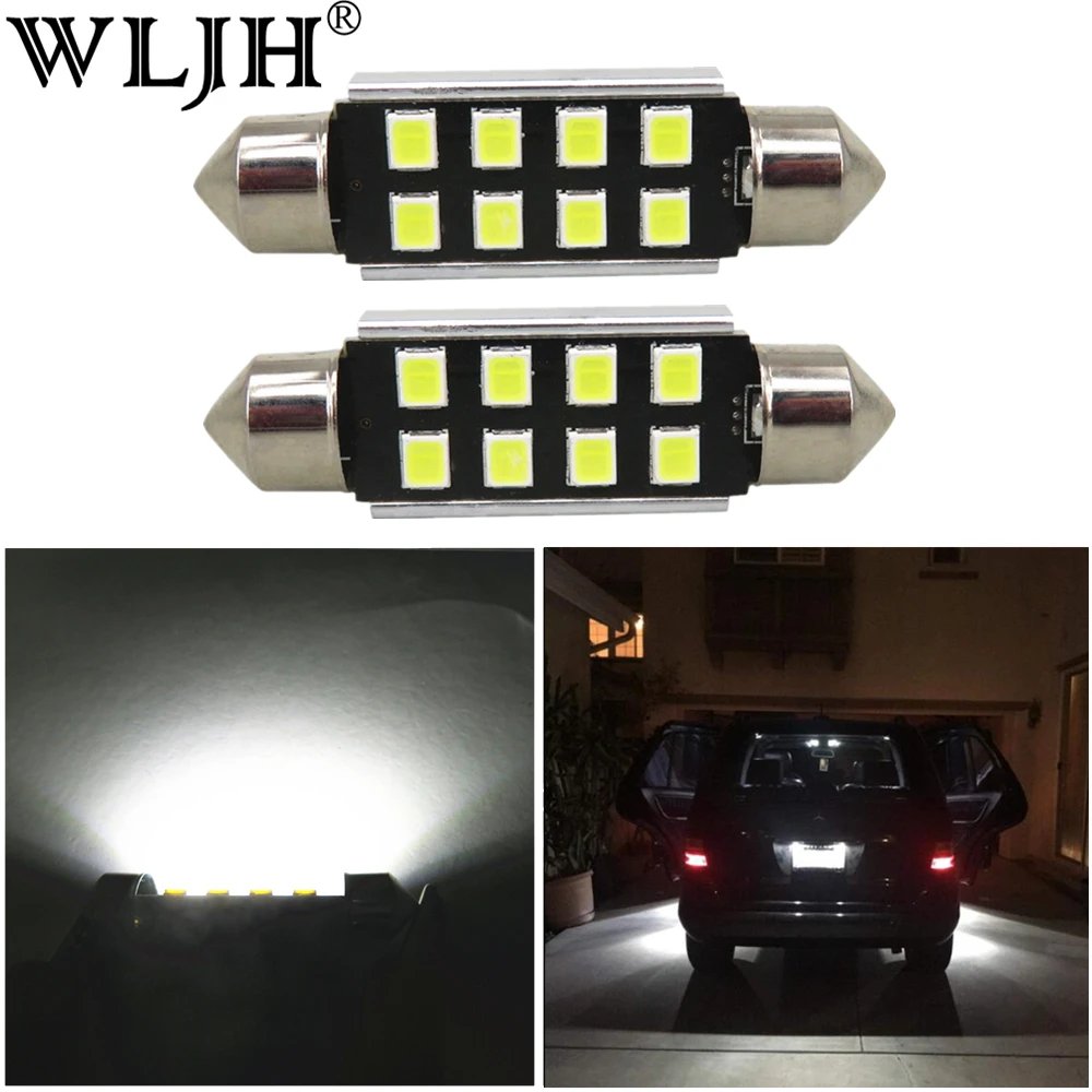 WLJH 2x светодиодный автомобильный светильник 2835 SMD Чисто белый 38 мм 39 Canbus Error Free