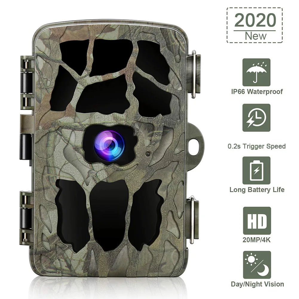 H982 4K HD Night Vision Outdoor Home Hunting Camera Infrared Tracking Jungle Motion Trigger Support TF Card Waterproof Security