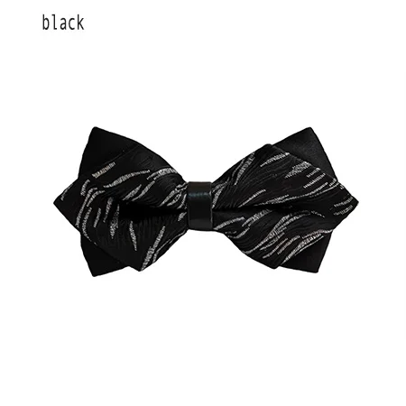 black Мужской галстук-бабочка хорошего качества для свадебной вечеринки темно-красный в горошек клетчатый лоскутный узор модные костюмы аксессуар 04 - Цвет: black