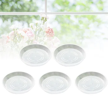 

10pcs Plastic Resin Flowerpot Drip Tray Plant Pot Saucer for Fleshiness Planter Garden Balcony (Trandsparent)