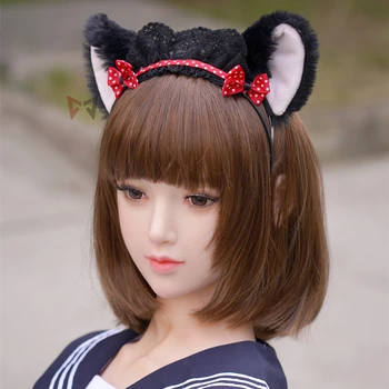 

New Cat Tail Ears Hairhoop Lolita Hairbands Hand Made Live Show Prop Accessories Bows Headwear For Stage Game Party Costume