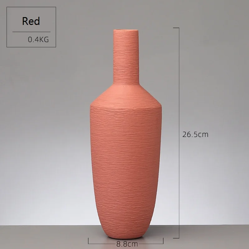 red Morandi стиль высококачественная керамическая ваза простая гостиная декоративная керамика Цветочная композиция художественное и художественное украшение - Цвет: red