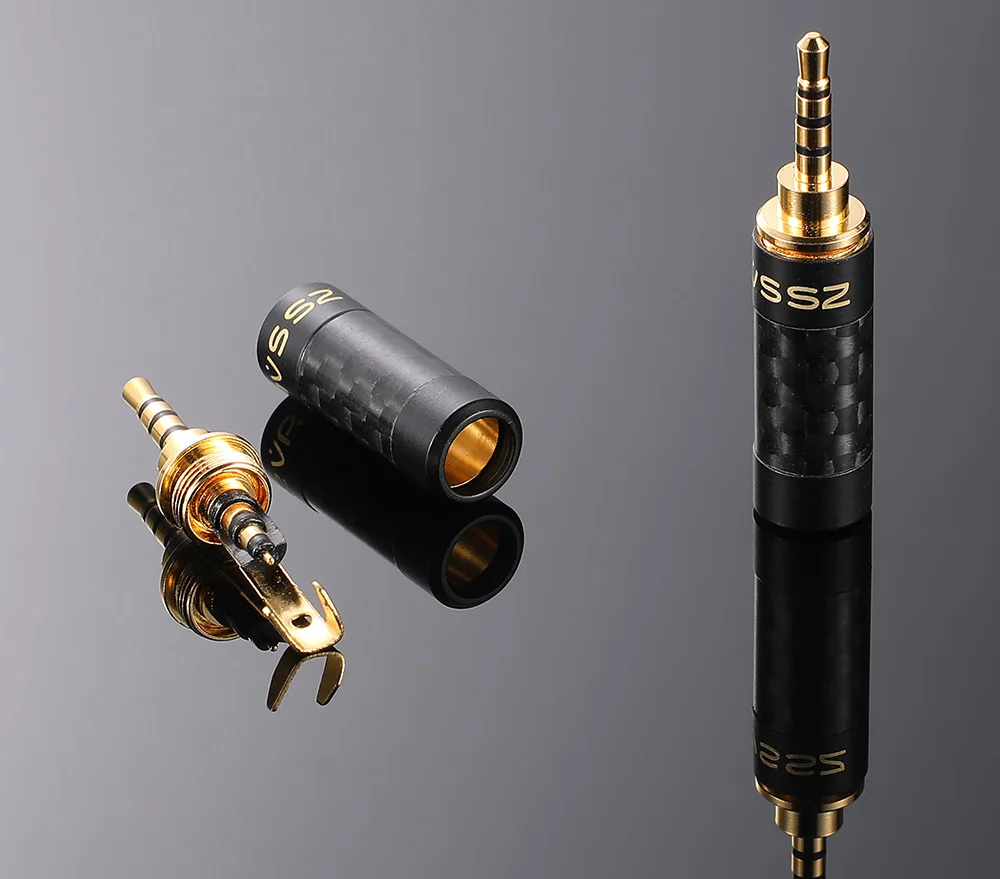 AVSSZ Carbon Fiber 3.5mm Jack Stereo Headphone Plug - Straight/Angle, 3/4/5 Poles, DIY Repair & Replacement (2.5mm, 4.4mm) Description Image.This Product Can Be Found With The Tag Names Computer Cables Connecting, Computer Peripherals, PC Hardware Cables Adapters, Straight angle plug