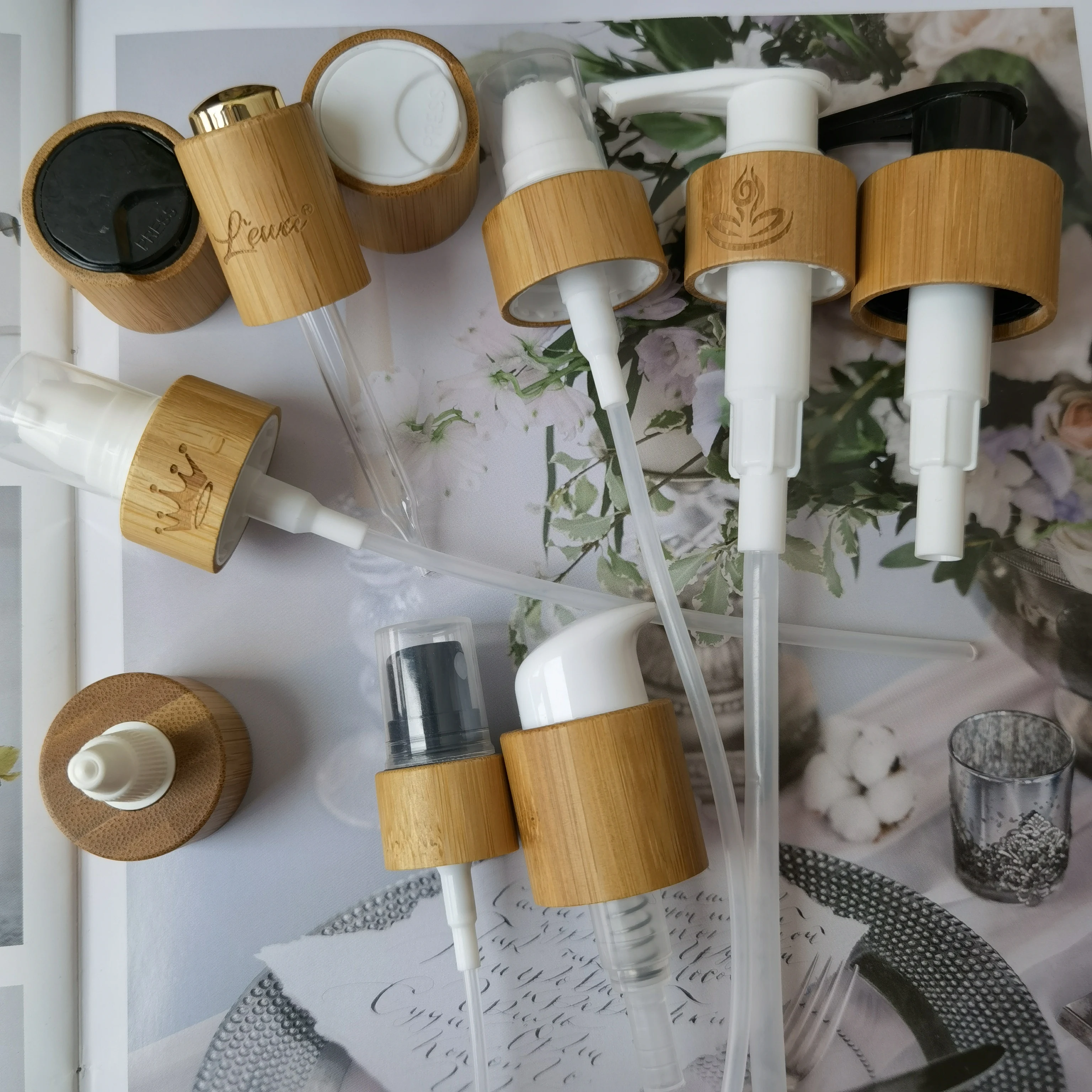 

100Pcs Skin Care Bottle Suitable Caliber Pipette Cap Eco-Friendly Dropper Bamboo Cover Lid Lotion Packaging Lid