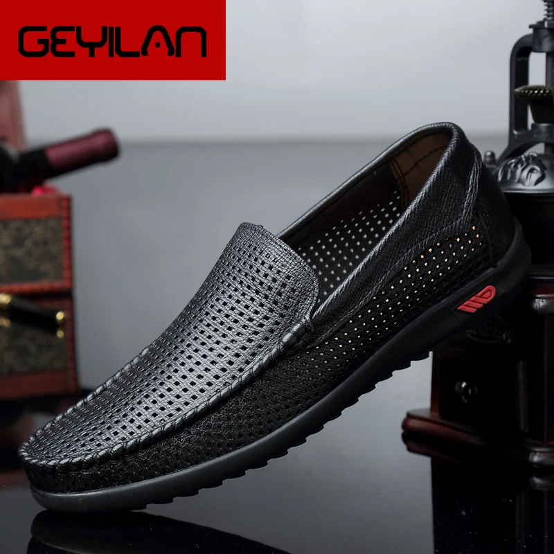 

Men Loafers Genuine Leather Casual Shoes outdoor Men Flats Oxfords Shoes For Men lace up moccasins loafers Driving Shoes L5