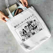 

My Hero Academia Manga Anime Shopper Tote Bag Kawaii Bag Female Handbag Casual Cartoon Canvas Bag Lady's Harajuku Shopping Bag
