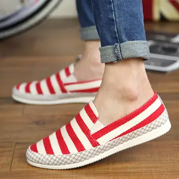 

Mens Espadrilles Men Patchwork Slip On Summer Shoes Men Loafers 2019 Breathable Canvas Men Shoes Fashion Jute Wrapped