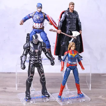 

Marvel Avengers Captain America Thor War Machine Captain Marvel Upgrade Anime PVC Collectible Action Figure