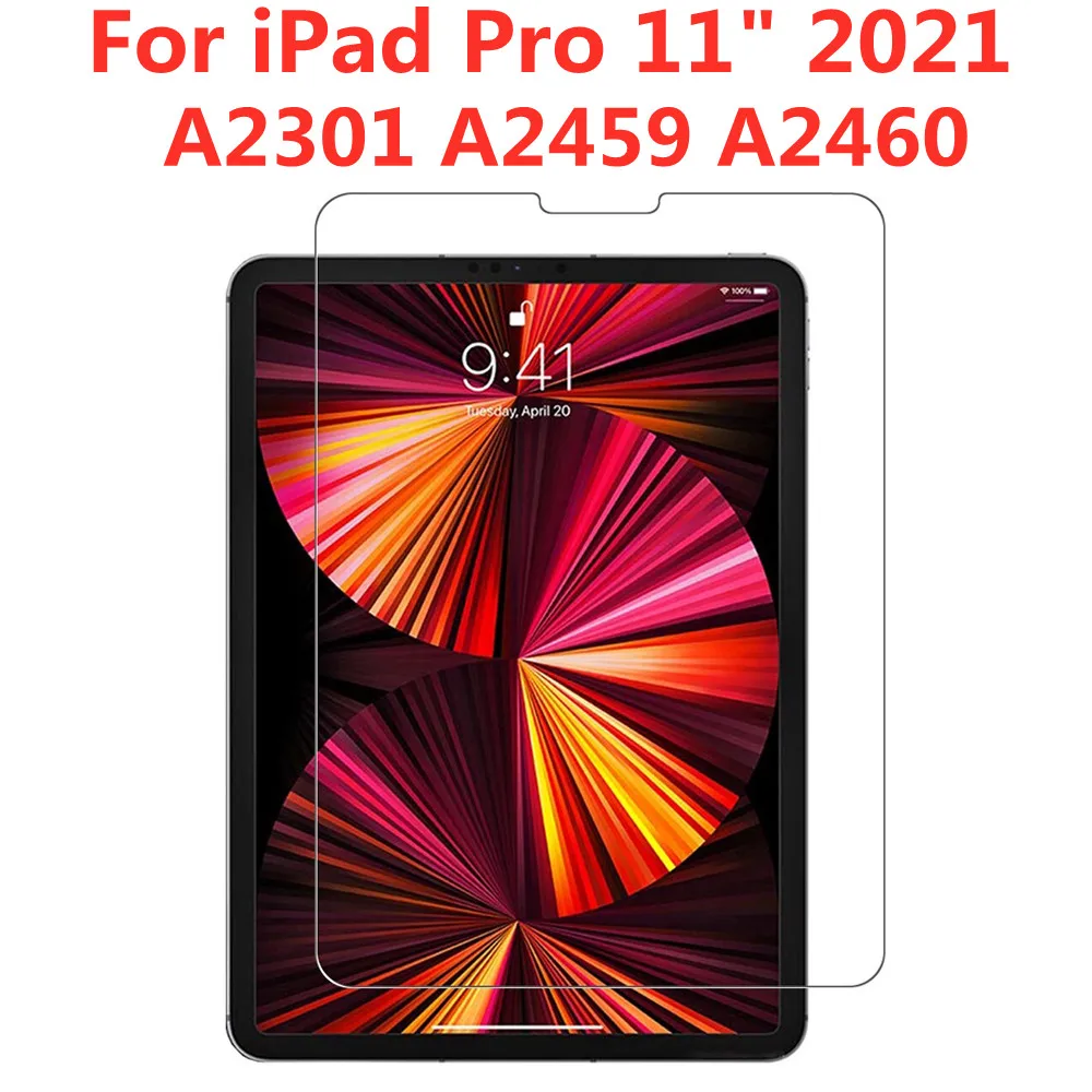 9H Hardness Tempered Glass For iPad Pro 11 Inch 2021 Screen Protector A2301 A2459 A2460 Explosion Proof HD Clear Protective Film 