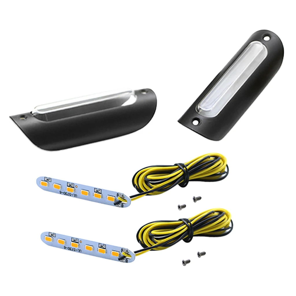 2PCS Motorcycle Handlebar Turn Signal Light DC 12V LED Bar End Lamp Indicator Blinker Amber Lights for Harley Motorbike