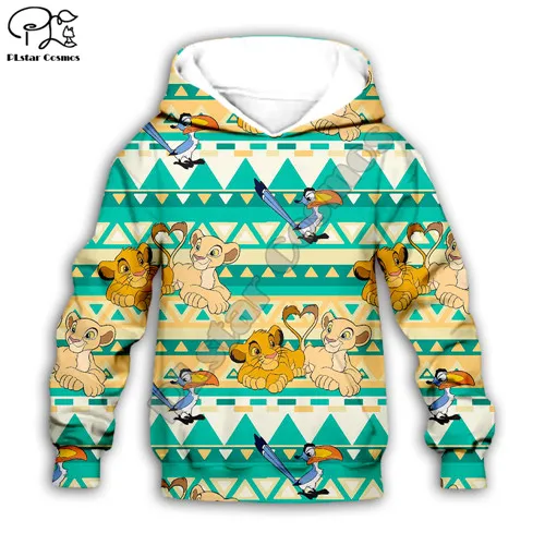 Kids hoodies HAKUNA MATATA/Детские толстовки с капюшоном с изображением короля льва Simba nala детские толстовки с объемным принтом на молнии пуловер для мальчиков и девочек, штаны - Цвет: Kids hoodies