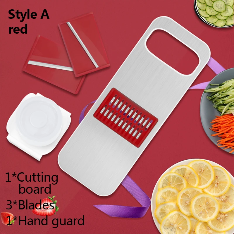 Style A red TESHOM измельчитель овощей мандолина слайсер фруктовый сыр лук резак Картофельная Терка кухонные Инструменты гаджеты аксессуары Новинка - Цвет: Style A red