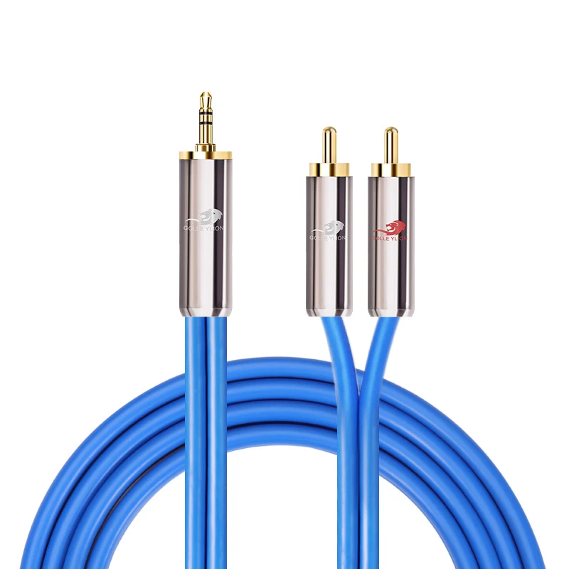 Cable de Audio blindado HIFI estéreo de 3,5mm 2 RCA para iPhone, Samsung, teléfono inteligente, CD, TV, AV, amplificador, altavoz, cine casa|3.5mm to 2 rca|rca shieldedshielded audio cable - AliExpress