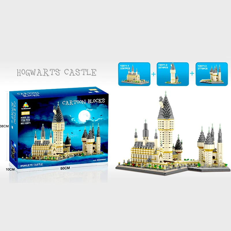 YZ 071 архитектура средневековый замок колледж DIY MOC Алмаз Мини Строительные блоки Пасхальный замок для Рождества Подарки детям игрушки