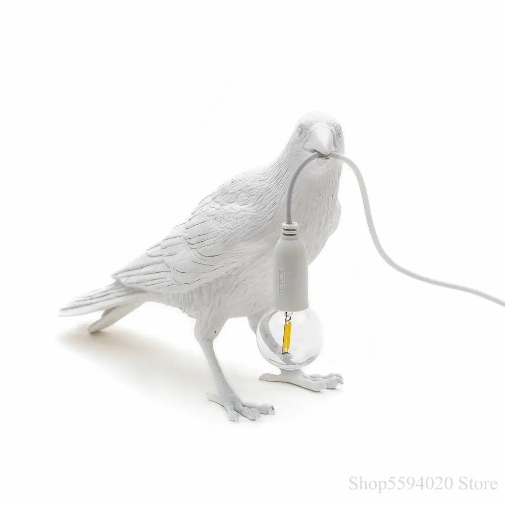 Seletti птица черная лампа итальянская гостиная декоративная домашняя настольная