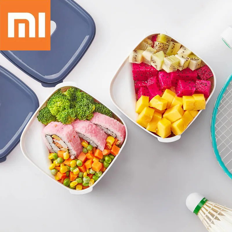 Xiaomi 920 мл Ланч-бокс 2 слоя Bento box контейнер для еды, судок пластик Pp микроволновая посуда контейнер для еды путешествия пикника