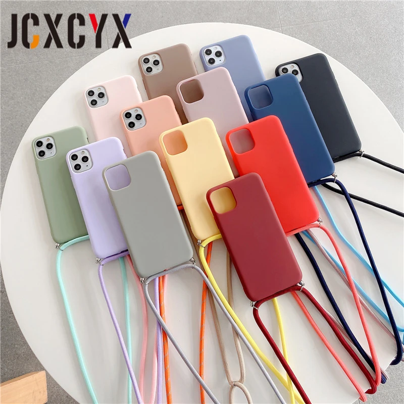Crossbody Necklace strap Lanyard Cord silicone phone case for iphone 14