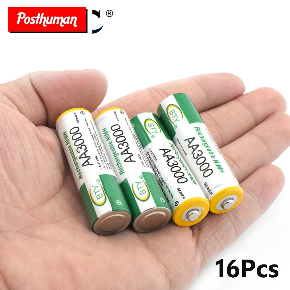 Postuman 1,2 v 16 шт AA LR6 HR6 3000mAh ni-mh перезаряжаемые батареи KAA 815 15A AA Nimh Замена батареи для камер мыши