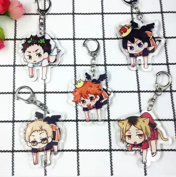 

Anime Figure Keychain Haikyuu Kageyama Hinata Kenma Kozume Acrylic Figure Keychain Keyring Decoration Collection Model Toy Cospl