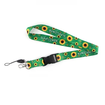 

20pcs/lot A3530 Patchfan Neck keychain Necklace Cartoon Summer Style Sunflower Neck Strap Lanyard ID badge holder Lanyards gift