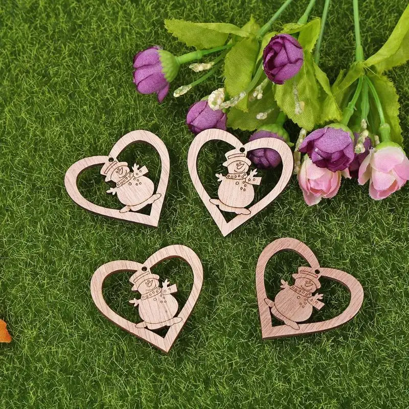 10 шт. Деревянный DIY в форме сердца чип пустая полая елка Легкий Нежный Простой Благородный Свадебный домашний декор