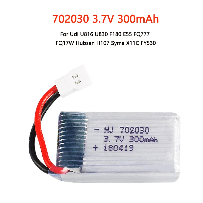 Аккумулятор Lipo 3 7 в 300 мАч для Udi U816 U830 F180 E55 FQ777 FQ17W Hubsan H107 Syma X11C FY530 | Электроника