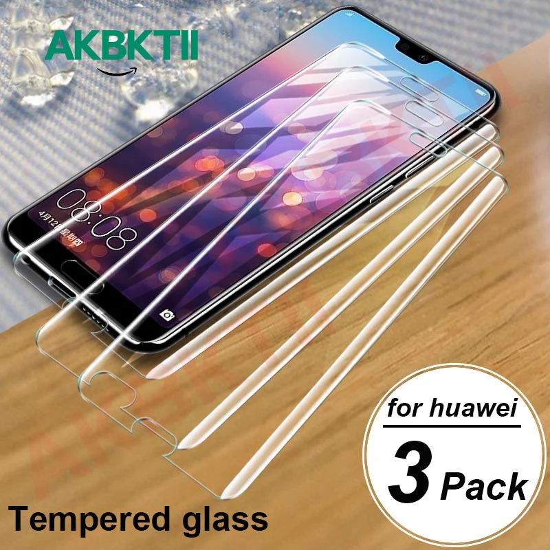 

3Pcs Tempered Glass For Huawei P30 P20 Lite P20 Pro Huawei P Smart 2019 P10 tProtective Glass light screen protector safety Film