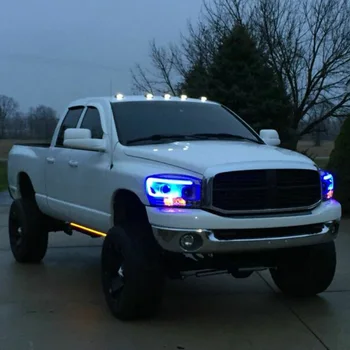 

5*Smoked Cab Roof Marker Lights White 12-LED Waterproof For Dodge RAM F150 Adapted To Curved Or Flat Roof