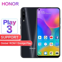 Honor play3 Global rom, 4 ГБ, 64 ГБ, Поддержка Google Play, 1560*720 P, 6,39 '', полноэкранная двойная sim-карта, 48MP+ 8MP+ 2MP, 3 камеры Kirin 710