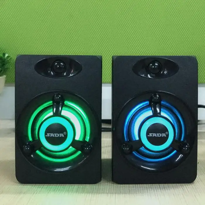 Новое поступление 1 пара красочных мини портативных настольных USB штекеров бас стерео сабвуфер громкоговоритель звуковая коробка аудио музыкальный плеер
