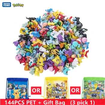 Pokemon Figures Model Lot Bulk Buy 24-144Pcs Different Styles Pikachu Anime Figure Dolls Kawaii Toys Gift Birthday Kids Give Bag 1