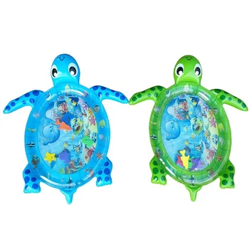 

Cartoon Baby PlayMat Turtle Baby Pat Mat Watermat Spray Pad Inflatable Tummy Time Water Mat Sea Infants Toddlers Play Mat Toy