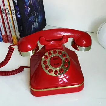 

Simple Button Vintage Antique Telephone Creativity Classical Vintage Office Household Phone Landline Ornaments Decoration