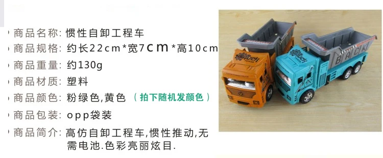 Детская игрушка инерционная наклонная Инженерная горячая Распродажа Подарочная модель грузовика креативная маленькая модель 10 юаней мальчик не