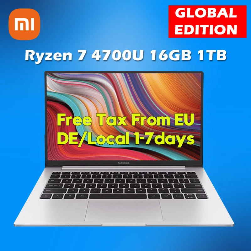 Xiaomi portátil RedmiBook 13 portátil Ryzen edición portátil AMD Ryzen 4700U 16GB Ram 1TB PCIe SSD 13,3 Pantalla 1080P Windows 10