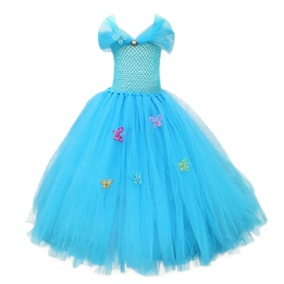 Cinderella Dress MUABABY платье-пачка для девочек «История игрушек»; детское летнее фатиновое нарядное платье для принцессы; костюм Рапунцель, Эльзы, Анны, Белль на Хэллоуин - Цвет: Cinderella Dress