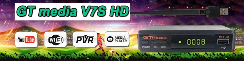 Горячая Распродажа, испанский спутниковый ТВ приемник, Gtmedia V7S, HD приемник, поддержка Европы, Cline для Испании, DVB-S2, youtube, 1080 P, Freesat V7 HD