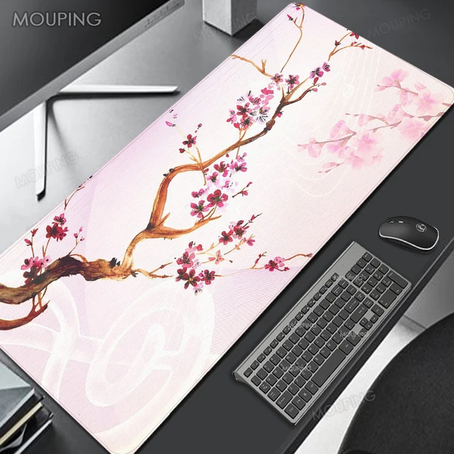 Sakura Mousepad Black Mausepad Pink Setup Gamer Accessories Office Carpet Japanese Art Mouse Pad Company Gaming Deskmat 90x40 Xl 7